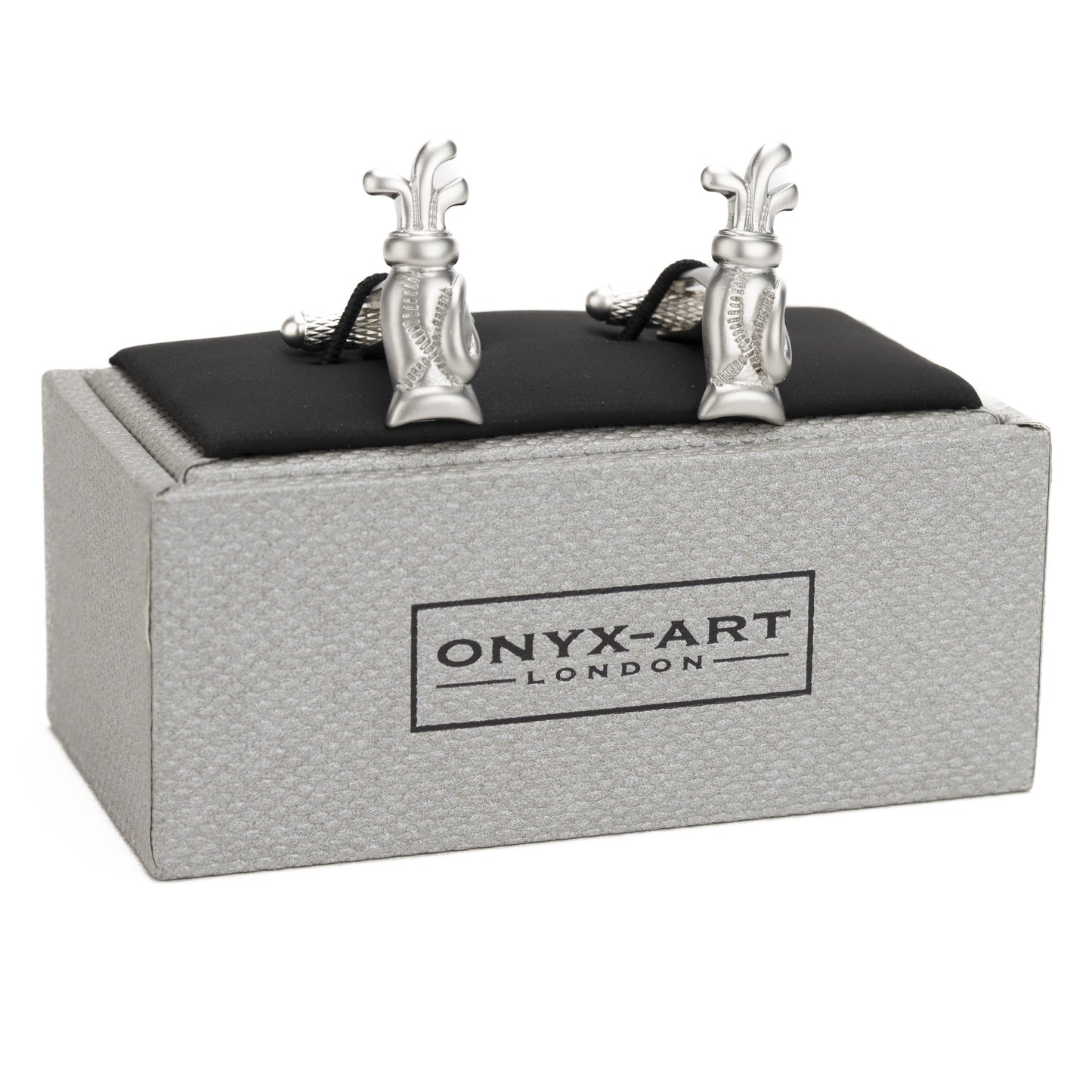 Golf Bag Onyx Cufflinks