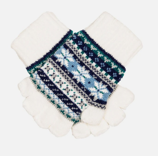 Dent's Women’s Fingerless Jacquard Knitted Gloves