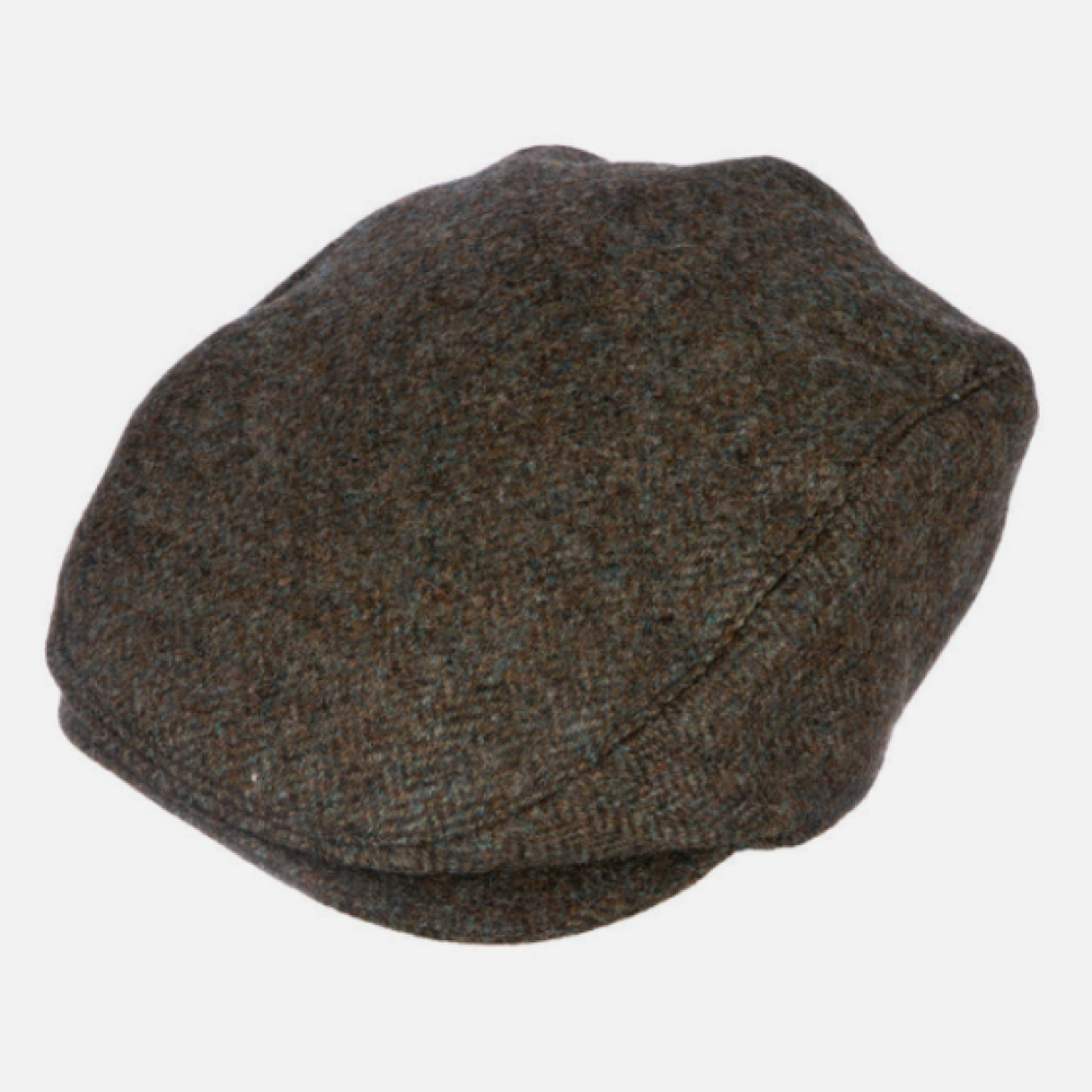 Dent's Abraham Moon Herringbone Tweed Flat Cap