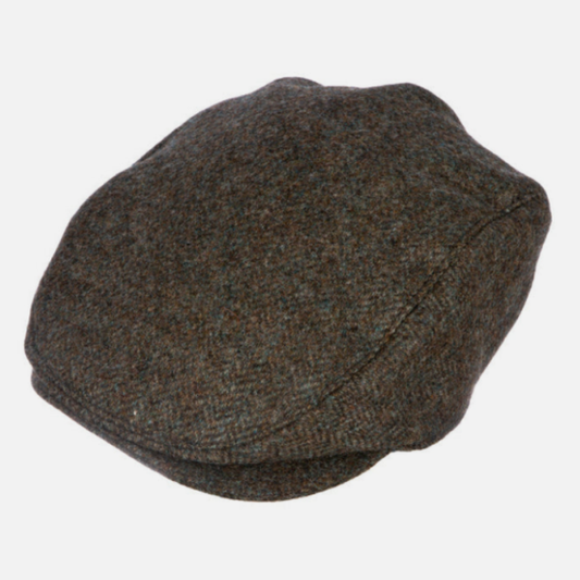 Dent's Abraham Moon Herringbone Tweed Flat Cap