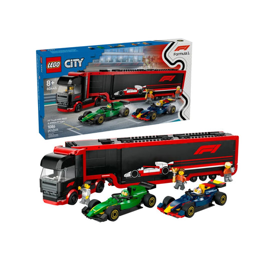Lego Truck with RB20 & AMR24 F1® Cars