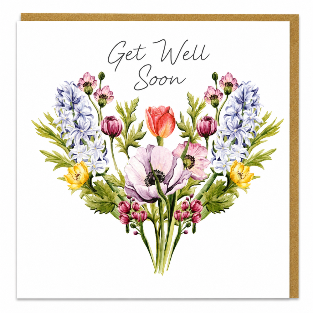Floral Serenade Get Well Soon Card