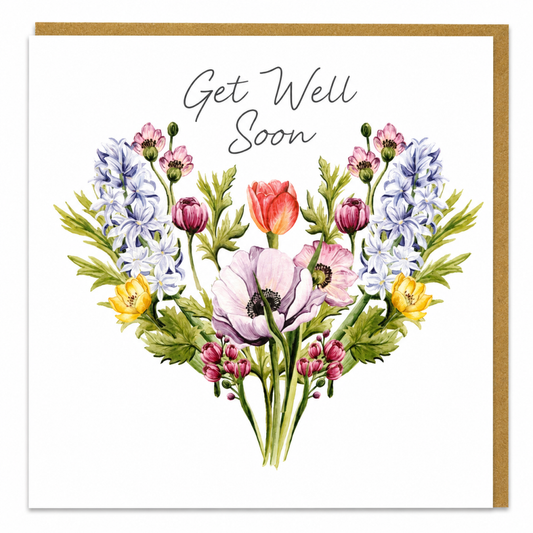Floral Serenade Get Well Soon Card